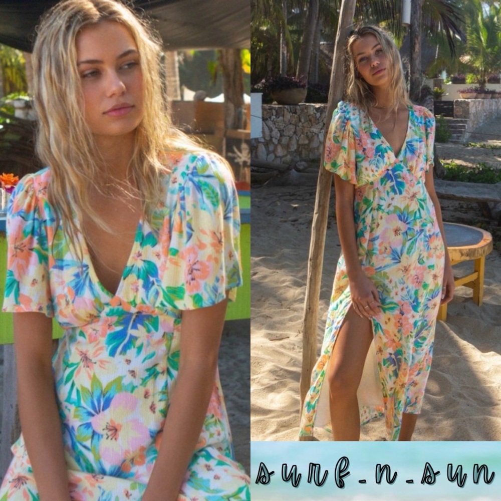 Billabong Jet Set Floral Tropical Midi Dress